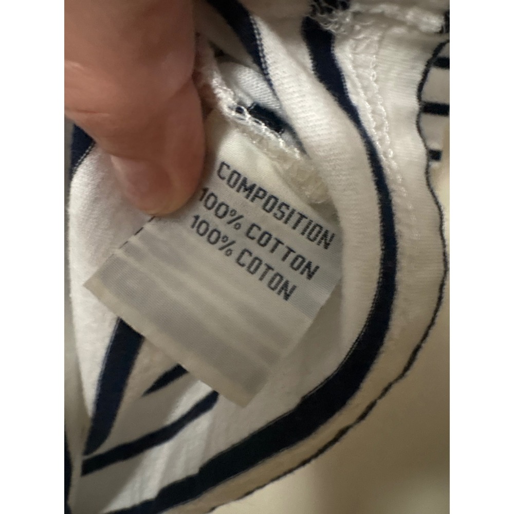 Mousqueton French Breton Stripe 100% Cotton 3/4 Sleeve Top Navy White 42 / Large - Picture 3 of 5